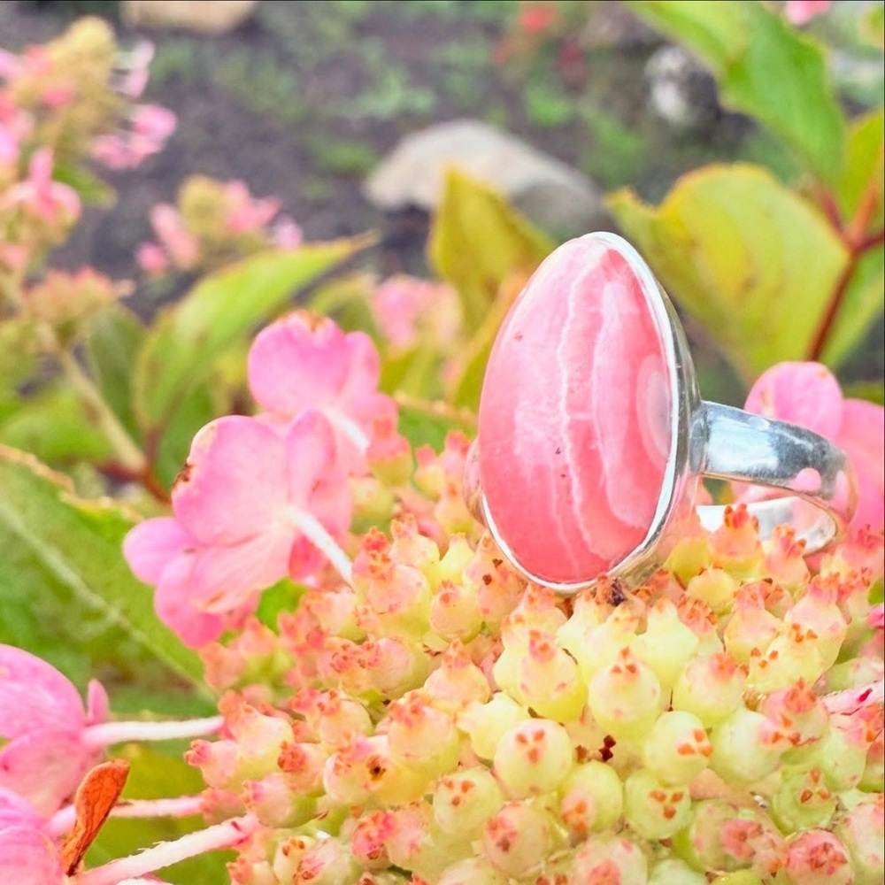 Beautiful Rhodochrosite Ring